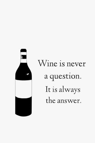 Wine is never a question. It is always the answer.: 6x9 Paperback notebook for Vintners gift, wine drinker, wine connoisseur and sommelier