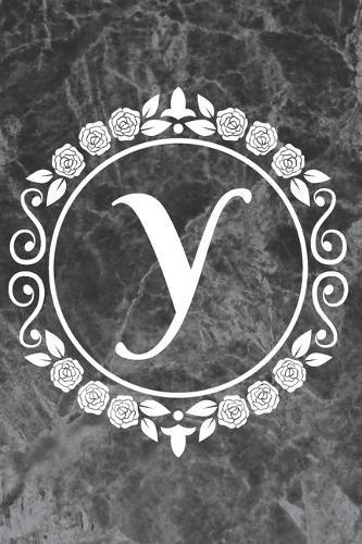 Y: Sketchbook - Cute Personalized Floral Initial Monogram Drawing Book for Artists - Pretty Doodling Pad for Students for Girls & Women - Letter Y - Black Marble Flower Series