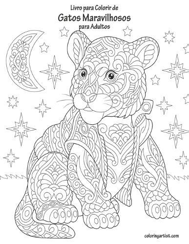 Livro para Colorir de Gatos Maravilhosos para Adultos