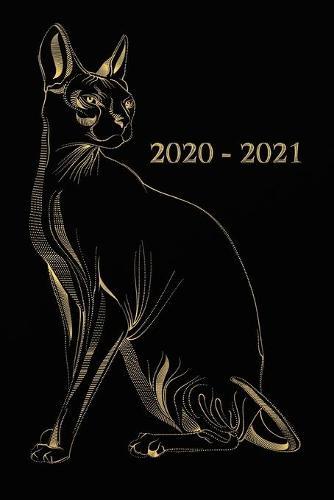2020 - 2021: Schwarz Gold Katze Cover - Wochenkalender fur 2 Jahre - Kalender - Zielsetzung - Zeitmanagement - Produktivitat - Terminplaner - Terminkalender - 2 Jahres Kalender - Planer