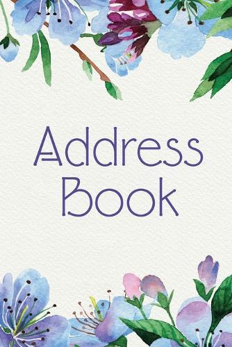 Address Book: Alphabetized Contact Phone and Address Data Log - Floral Blue Peonies Botanical Motif