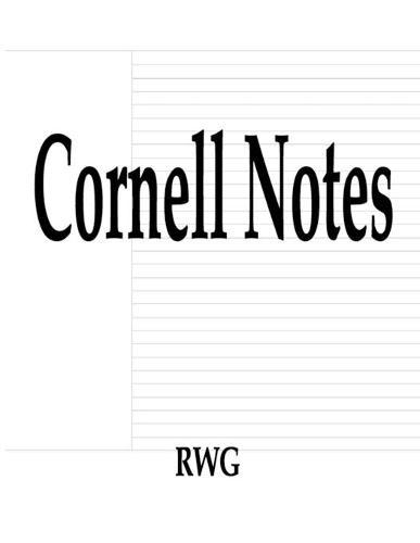 Cornell Notes: 50 Pages 8.5"" X 11""