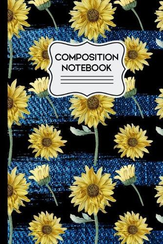 Composition Notebook: Sunflower Denim with Black Stripes - College Rule 6  X 9  - 120 Pages