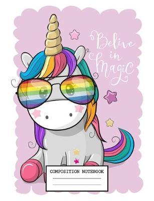 Composition Notebook: Unicorns Lovers Soft Glossy Cover Wide Ruled Blank Lined Journal Paper 7.44 x 9.69 Inches 110 Pages