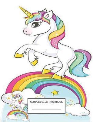 Composition Notebook: Unicorns Lovers Soft Glossy Cover Wide Ruled Blank Lined Journal Paper 7.44 x 9.69 Inches 110 Pages