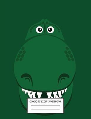 Composition Notebook: Dinosaur Glossy Cover Wide Ruled Blank Lined Soft Cover Students Kids Elementary School Journal Paper 7.44 x 9.69 Inches 110 Pages Dinosaur