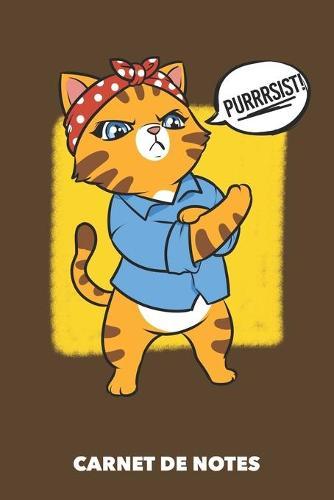 Carnet de Notes: Chat de la resistance A5 petits carreaux - 120 pages pour proprietaires de chats