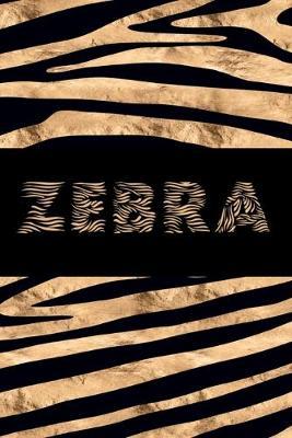 Notebook Zebra: College Ruled Journal Black and Gold, Elegant Wildlife Art Design
