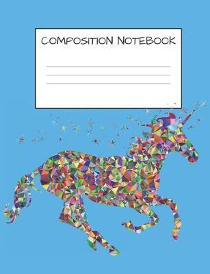 Composition Book: Cute Mosaic Multicolored Unicorn Girls Elementary School Wide Ruled 120 Pages