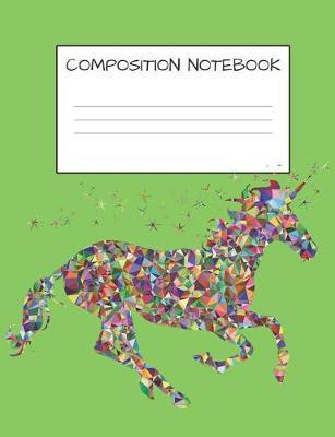 Composition Book: Cute Mosaic Multicolored Unicorn Girls Elementary School Wide Ruled 120 Pages
