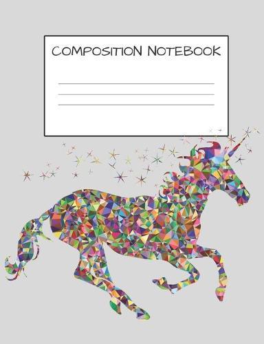 Composition Notebook: Cute Mosaic Multicolored Unicorn Girls Elementary School Wide Ruled 120 Pages