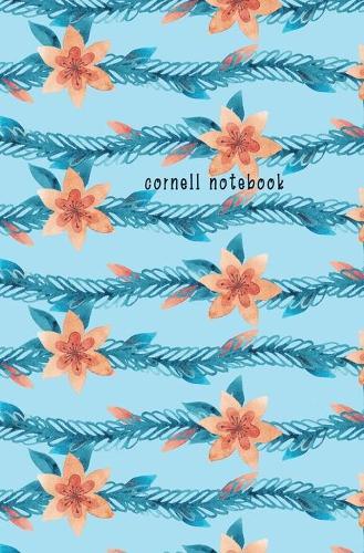 Cornell Notebook: Notes Taking System for High School Adult Student with College Ruled Lines Composition with Blue Flower Theme
