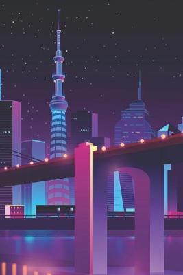 Hinged Bridge over a River in Megapolis - Blank Lined Notebook