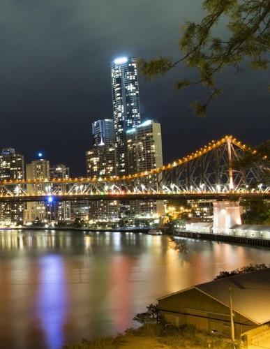 Notebook: Story Bridge Brisbane Queensland Australian Australia Night Lights