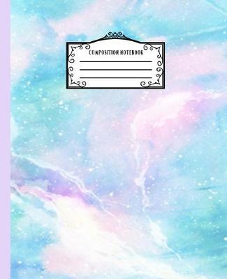 Composition Notebook: Unique Blue Rose Pink Marble Speckled 7.5 x 9.25 College Ruled Lined Writing Paper Journal for School Girls Women Students