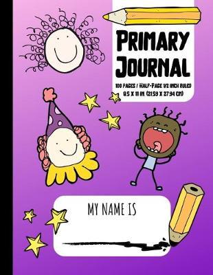 Primary Journal: Grades K-2 - Dotted Midlines and Picture Space to Draw Primary Ruled - 100 Pages - Purple