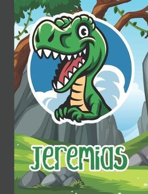 Jeremias: Wide Ruled Composition Notebook Dinosaur Boys Kids Personalized Journal for School Supplies - 110 pages 7.44x9.269