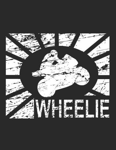 Racing Logbuch: Dein persoenliches Tagebuch fur Motorrad Rennen und Renntrainings auf der Rennstrecke ♦ fur uber 100 Eintrage ♦ Grosszugiges A4+ Format ♦ Motiv: Wheelie retro weiss