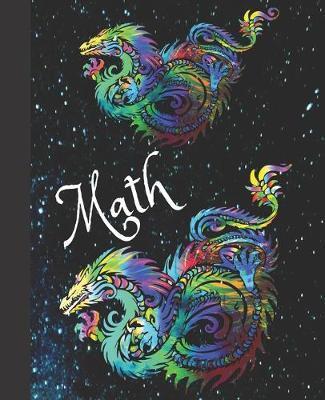 Bearded Math Dragon Rainbow Colorful Teal Blue School Composition Lined Notebook: For Math Class