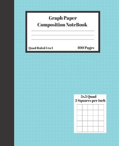 Graph Composition Notebook 5 Squares per inch 5x5 Quad Ruled 5 to 1 100 Sheets: Cute Pink Black Stripe gift grid Book squared paper Back To School Gift Notebook for Math Teens Science adults Students Programmers note taking and formulas