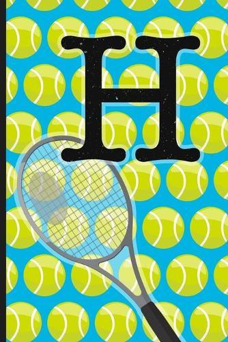 H: Tennis Monogram Initial Notebook for boys Letter H - 6  x 9  - 120 pages, Wide Ruled- Sports, Athlete, School Notebook