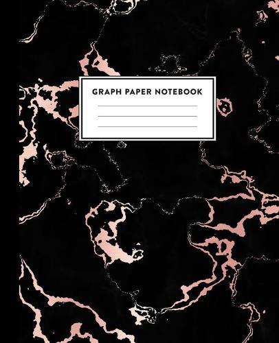 Graph Paper Notebook: Trendy Black Marble and Rose Gold - 7.5 x 9.25 inches - 5 x 5 Squares per inch, Quad Ruled - Cute Graph Paper Composition Notebook for Children, Kids, Girls, Teens and Students (Math and Science School Essentials)