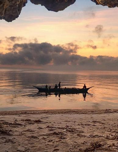 Notebook: landscpe sunset cave sea sky clouds cavern