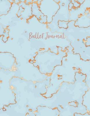 Bullet Journal: Beautiful Blue Marble and Rose Gold - 8.5 x 11 - 100 pages - Dot Grid Bullet Journal Notebook, Gift for Women and Teen Girls ( Cute Notebook for Girls )