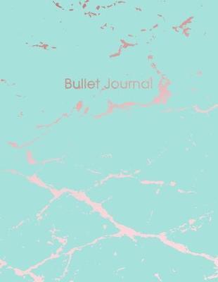Bullet Journal: Beautiful Blue Marble and Rose Gold - 8.5 x 11 - 100 pages - Dot Grid Bullet Journal Notebook, Gift for Women and Teen Girls ( Cute Notebook for Girls )