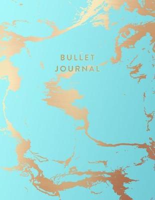 Bullet Journal: Beautiful Blue Marble and Rose Gold - 8.5 x 11 - 100 pages - Dot Grid Bullet Journal Notebook, Gift for Women and Teen Girls ( Cute Notebook for Girls )