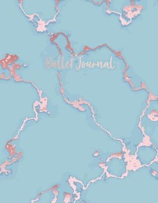 Bullet Journal: Beautiful Blue Marble and Rose Gold - 8.5 x 11 - 100 pages - Dot Grid Bullet Journal Notebook, Gift for Women and Teen Girls ( Cute Notebook for Girls )
