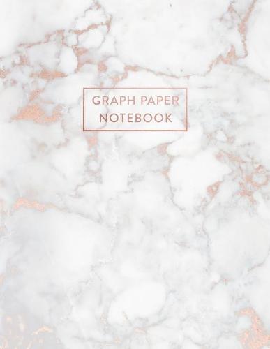 Graph Paper Notebook: Soft White Marble and Rose Gold - 8.5 x 11 - 5 x 5 Squares per inch - 100 Quad Ruled Pages - Cute Graph Paper Composition Notebook for Children, Kids, Girls, Teens and Students (Math and Science School Essentials)