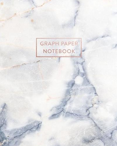 Graph Paper Notebook: Blue and White Grey Marble - 8 x 10 - 5 x 5 Squares per inch - 100 Quad Ruled Pages - Cute Graph Paper Composition Notebook for Children, Kids, Girls, Teens and Students (Math and Science School Essentials)