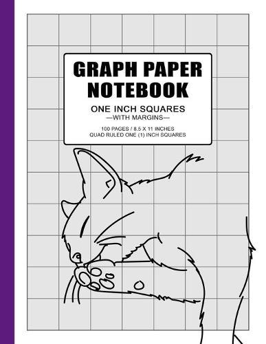 Graph Paper Notebook: 1 inch squares grid paper notebook for kitten and cat lovers, 100 pages, double-sided, non-perforated, 8.5 x 11 Inches (Letter Size)