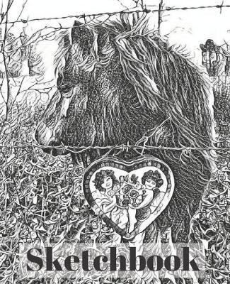 Pen & Ink Miniature pony and Angels Heart Horse Lover Gift Sketchbook for Drawing Coloring or Writing Journal