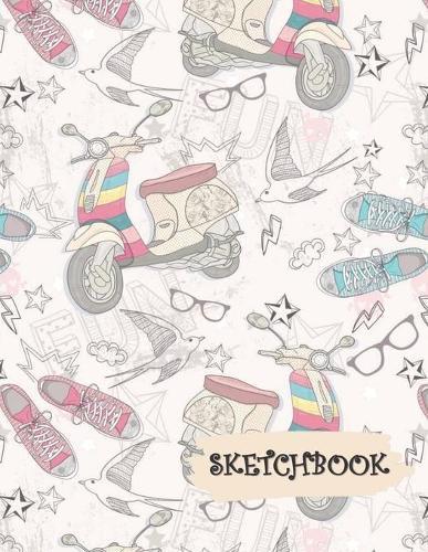 Sketchbook: Scooter & Sneakers Fun Framed Drawing Paper Notebook
