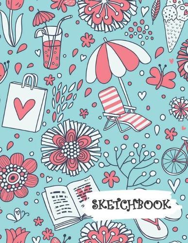 Sketchbook: Beach Summer Fun Framed Drawing Paper Notebook