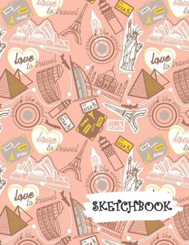 Sketchbook: Pink World Traveller Fun Framed Drawing Paper Notebook