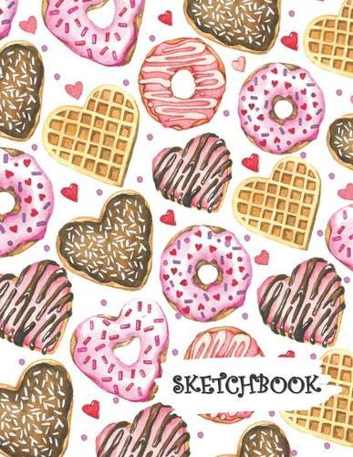 Sketchbook: Heart Waffles and Donuts Fun Framed Drawing Paper Notebook