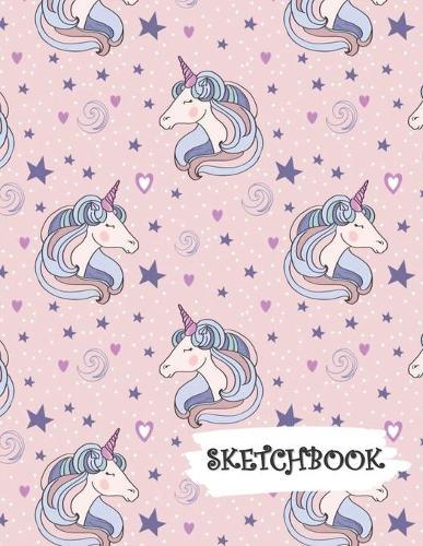 Sketchbook: Pink and Blue Unicorn Fun Framed Drawing Paper Notebook