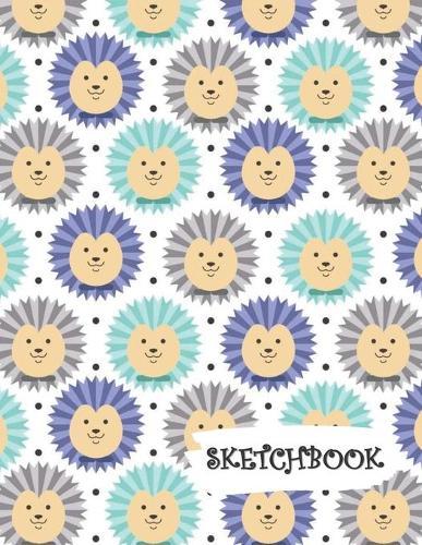 Sketchbook: Bright Blue Hedgehog Fun Framed Drawing Paper Notebook