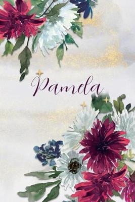 Pamela: Personalized Journal Gift Idea for Women (Burgundy and White Mums)