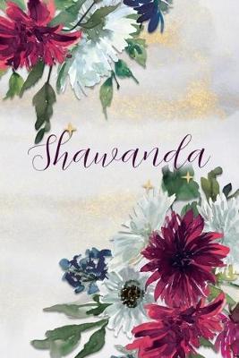 Shawanda: Personalized Journal Gift Idea for Women (Burgundy and White Mums)