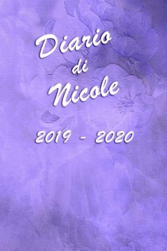 Agenda Scuola 2019 - 2020 - Nicole: Mensile - Settimanale - Giornaliera - Settembre 2019 - Agosto 2020 - Obiettivi - Rubrica - Orario Lezioni - Appunti - Priorita - Elegante effetto Acquerello con Rose Viola