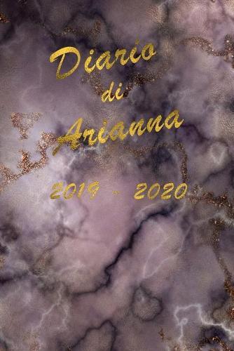 Agenda Scuola 2019 - 2020 - Arianna: Mensile - Settimanale - Giornaliera - Settembre 2019 - Agosto 2020 - Obiettivi - Rubrica - Orario Lezioni - Appunti - Priorita - Elegante effetto Marmo scuro con scritte in Oro Antico
