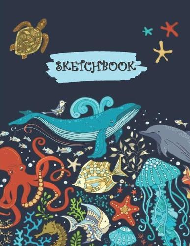 Sketchbook: Ocean Humpback Whale Dolphin Fun Framed Drawing Paper Notebook