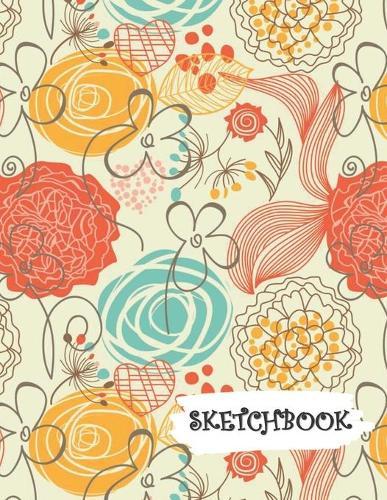 Sketchbook: Colorful Roses and Peonies Fun Framed Drawing Paper Notebook