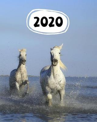 2020: Weekly Planner - with Beautiful Horses in the Sea on the cover and Horses on every page
