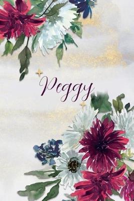 Peggy: Personalized Journal Gift Idea for Women (Burgundy and White Mums)
