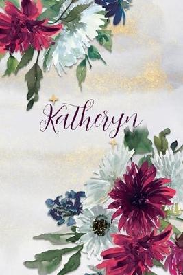 Katheryn: Personalized Journal Gift Idea for Women (Burgundy and White Mums)